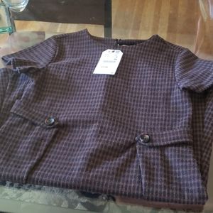 Pretty Brown and Navy Blue Dress